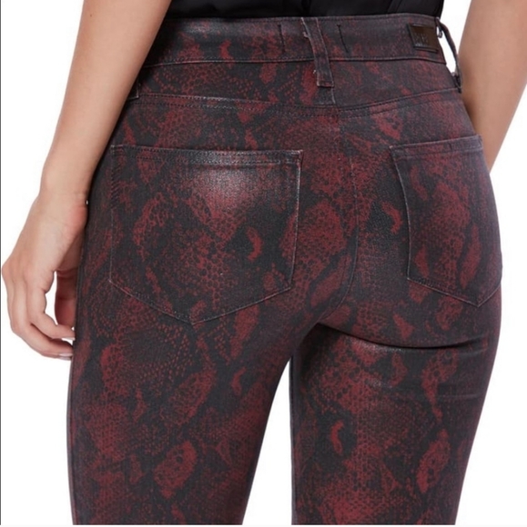 PAIGE Hoxton Ultra Skinny Jeans, Red Snakeskin, 27 - Picture 2 of 10